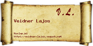 Veidner Lajos névjegykártya